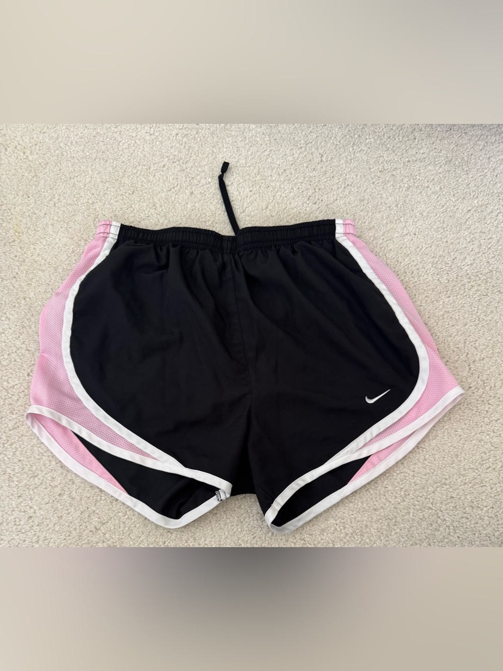 Nike Women’s Black and Pink Athletic Running Shorts